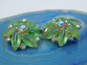 VNTG Japanese Mid Century Mixed Materials Blue Green Earrings Lot image number 6