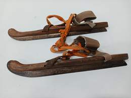 Pair of Antique Wooden Ice Skates
