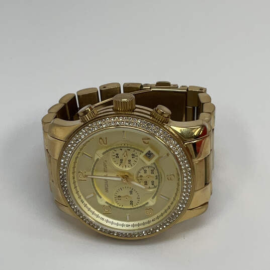 Designer Michael Kors Runway MK-5128 Gold-Tone Chronograph Wristwatch image number 2