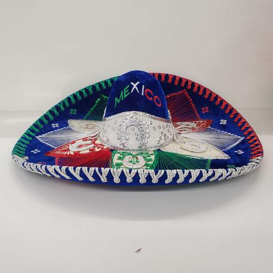 Pigalle XXXXXXX Large Blue Mariachi Sombrero Made in Mexico image number 1