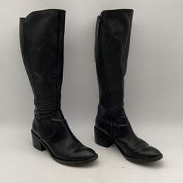 Donald J Pliner Womens Black Tall High Heel Side Zip Riding Boots Size 6