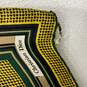 Christian Dior Mens Yellow Green Silk Paisley Square Handkerchief image number 3