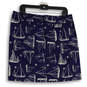 NWT Womens Blue White Sail Boats Slash Pocket Straight & Pencil Skirt Sz 12P image number 2