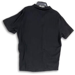 Mens Black Regular Fit Spread Collar Short Sleeve Polo Shirt Size XL alternative image