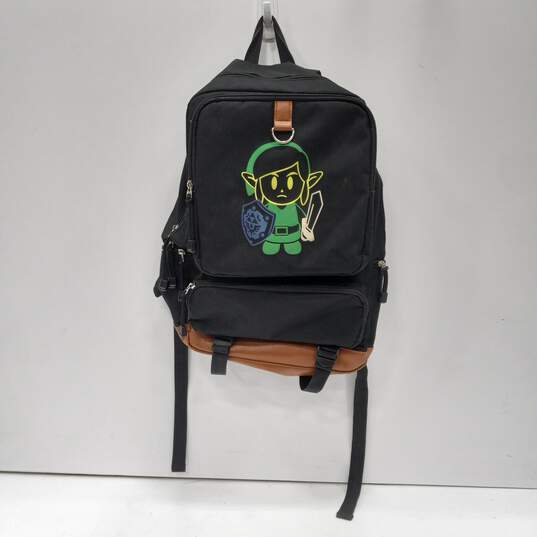 Legend of Zelda Link's Awakening Black Neon Backpack image number 1
