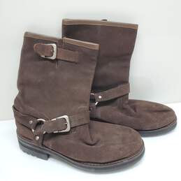 Frye Brown Suede Mid Calf Boots alternative image