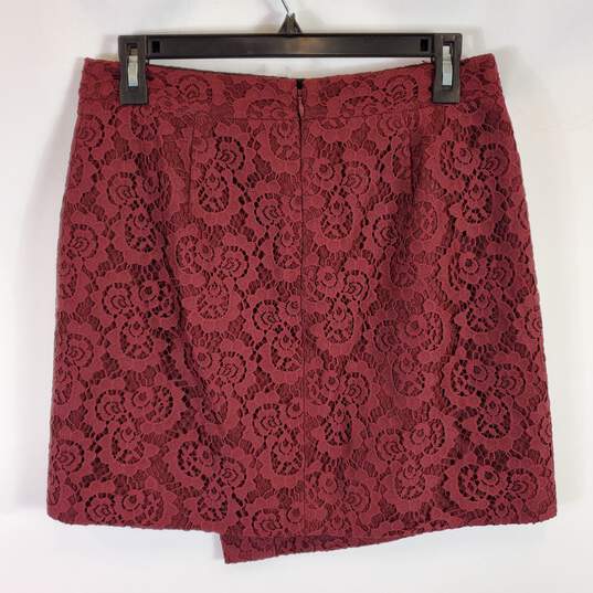Madewell Women Burgundy Mini Skirt SZ 6 NWT image number 2