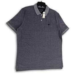 NWT Mens Gray Short Sleeve Spread Collar Button Front Polo Shirt Size XL