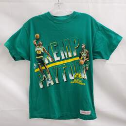 Mitchell & Ness Seattle SuperSonics Kemp & Payton Green T-Shirt Size S