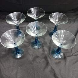 6pc. Set of Bombay Sapphire Cocktail Glasses with Blue Stem