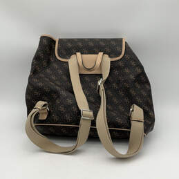 Womens Brown Pebbled Leather Adjustable Strap Inner Outer Pocket Backpack alternative image