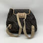 Womens Brown Pebbled Leather Adjustable Strap Inner Outer Pocket Backpack image number 2