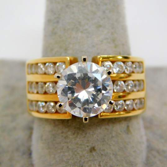 14K Yellow Gold Fancy Cubic Zirconia Ring 11.1g image number 2