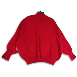 NWT Womens Red Knitted Crew Neck Long Sleeve Pullover Sweater Size Medium alternative image