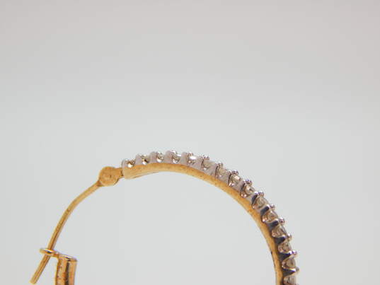 14K Yellow Gold 0.25 CTTW Diamond Single Hoop Earring 1.3g image number 3