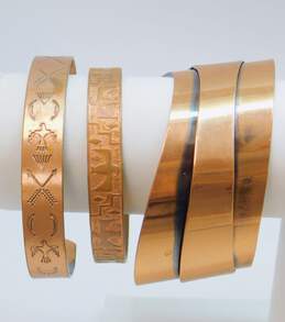 Variety Modernist & Southwestern Inspired Copper Cuff Bracelets 61.5g