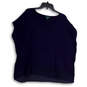 Womens Blue Round Neck Cap Sleeve Stretch Pullover Blouse Top Size S image number 1