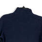Mens Blue Mock Neck Long Sleeve Quarter Zip Pullover Sweater Size Small image number 4