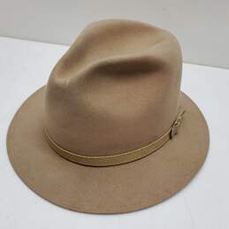 Vintage Beaver Hats Genuine Fur Felt Tan Fedora Hat Men's 7 1/8