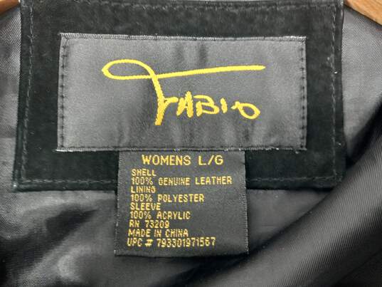 Fabio Women's Black Suede Leather Jacket Size L image number 5