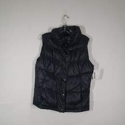 Womens Mock Neck Sleeveless Button Front Puffer Vest Size Large