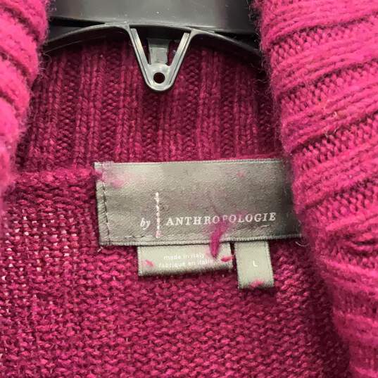 By Anthropologie Womens Magenta Long Sleeve Turtle Neck Pullover Sweater Size L image number 3