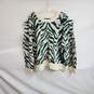 Eloquii Green & White Animal Patterned Knit Sweater WM Size 22/24 NWT image number 1