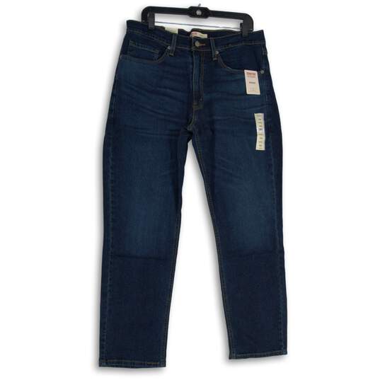 NWT Mens Dark Blue Denim Stretch Pockets Straight Leg Jeans Size 34x30 image number 1