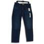 NWT Mens Dark Blue Denim Stretch Pockets Straight Leg Jeans Size 34x30 image number 1