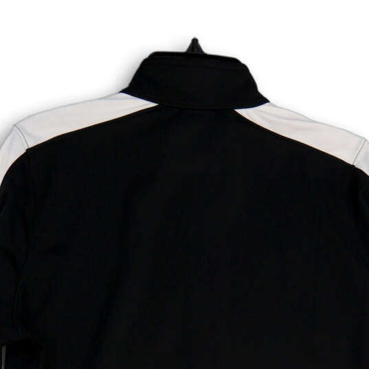 NWT Mens Black White Long Sleeve Mock Neck Full-Zip Track Jacket Size Large image number 4