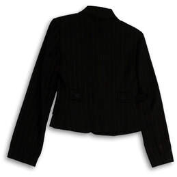 Womens Black Brown Striped Notch Lapel Pockets Three Button Blazer Size XS alternative image