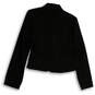 Womens Black Brown Striped Notch Lapel Pockets Three Button Blazer Size XS image number 2