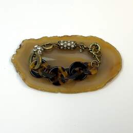 Designer J. Crew Gold-Tone Adjustable Plastic Tortoise Link Chain Bracelet