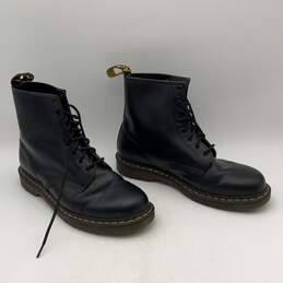 Dr Martens Womens Air Wair Black Leather Round Toe Lace-Up Combat Boots Size 12 alternative image