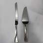 2 Champagne  Flutes with Silver Cake Knife and Server IOB image number 4