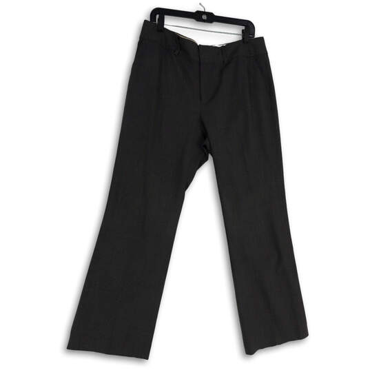Womens Gray Striped Slash Pockets Flat Front Straight Leg Dress Pants Sz 12 image number 1
