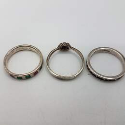 925 Silver Resin, Glass Ring Lot All Sz 7 alternative image