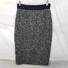 Giambattista Valli Black & White Wool Tweed Pencil Skirt Size 2