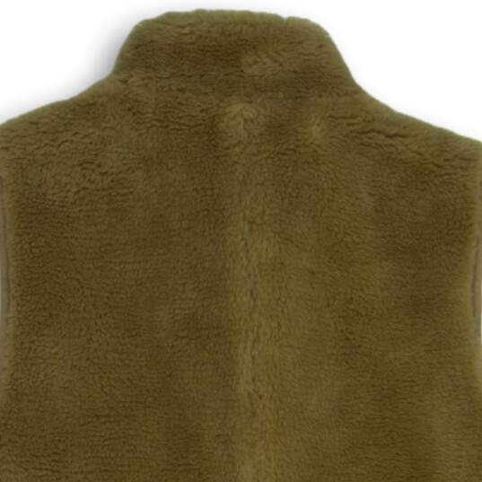 J. Crew Womens Brown Fleece Mock Neck Sleeveless Full-Zip Vest Size 8 image number 4