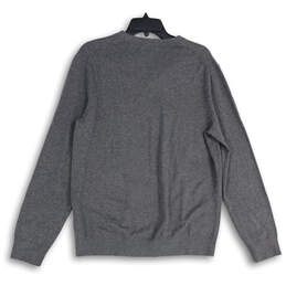 NWT Mens Gray Knitted V-Neck Long Sleeve Pullover Sweater Size Large alternative image