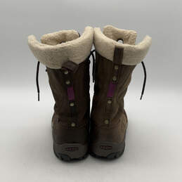 Womens Brown Purple 52005-SBGN Round Toe Lace Up High Snow Boots Size 9.5 alternative image