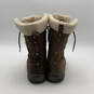 Womens Brown Purple 52005-SBGN Round Toe Lace Up High Snow Boots Size 9.5 image number 2