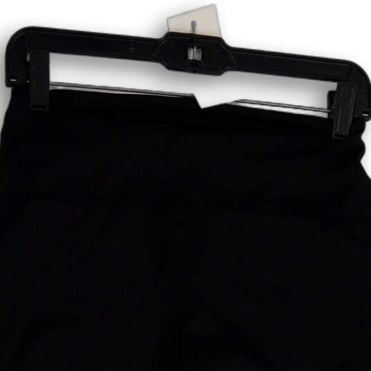 Womens Black Elastic Waist Stretch Pull-On Skirt Capri Leggings Size Small image number 3