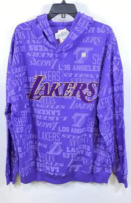 NWT NBA Womens Purple Los Angeles Lakers Basketball Pullover Hoodie Size 2X