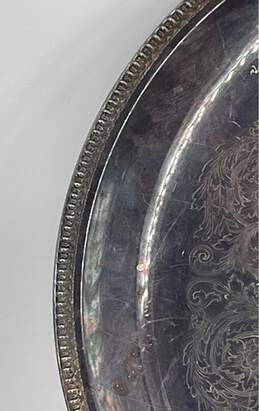 Silver Textured Round Shape Antique Dinner Serving Tray W-0545267-I alternative image