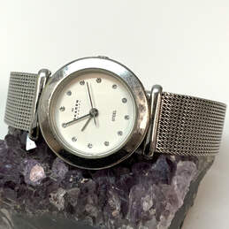 Designer Skagen 107SSSD Silver-Tone Mesh Strap Round Dial Analog Wristwatch