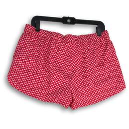 J. Crew Womens Pink White Geometric Drawstring Hot Pants Shorts Size M alternative image