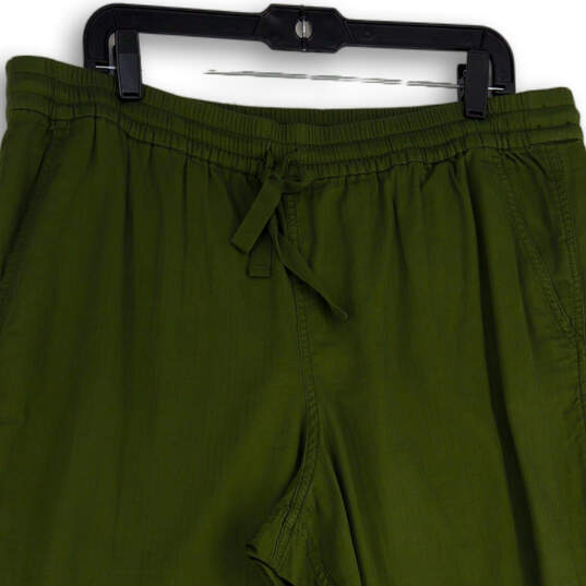 Womens Green Elastic Waist Drawstring Tapered Leg Jogger Pants Size 18 image number 3