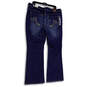 NWT Womens Blue Denim Medium Wash Pockets Stretch Bootcut Jeans Size 18W image number 2