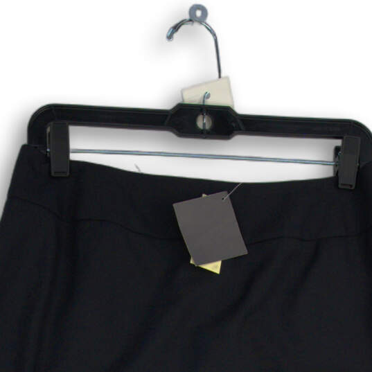 NWT Womens Black Flat Front Back Zip Straight & Pencil Skirt Size 10 image number 3